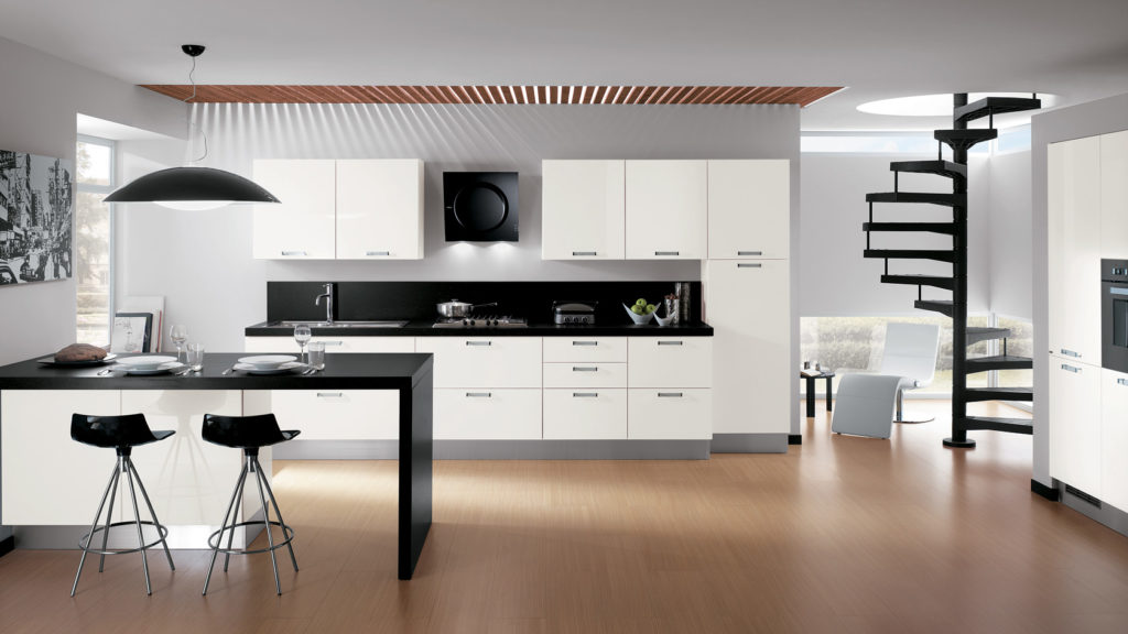 Come arredare una cucina moderna bianca? 100 immagini mozzafiato Cucina bianca top nero