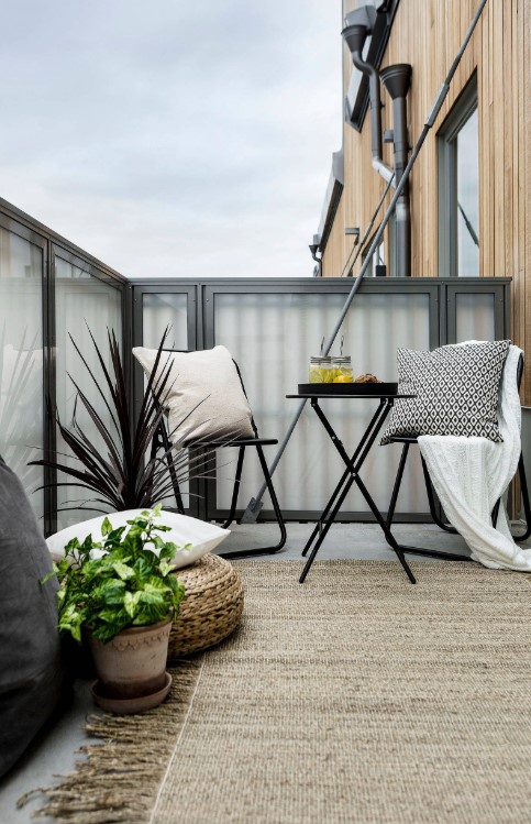 Tappeto Per Esterno Da Balcone Terrazza Tappeto Cucina Moderno Bordature  Grigio