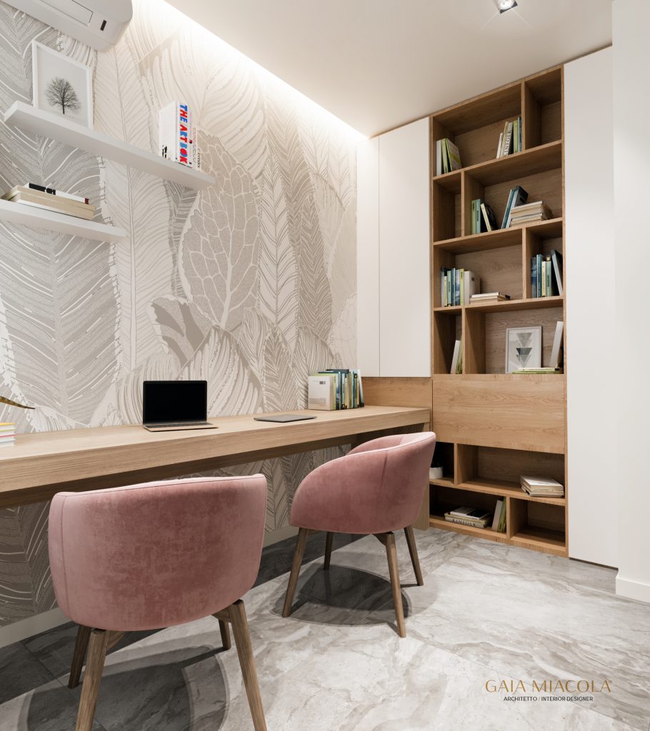 idee decorare parete un Angolo home office in casa