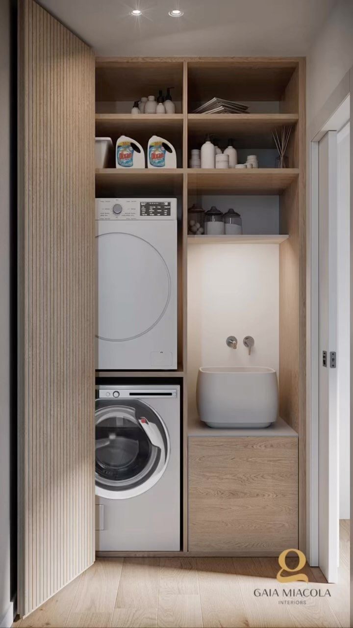 Arredare la lavanderia con ante chiudibili