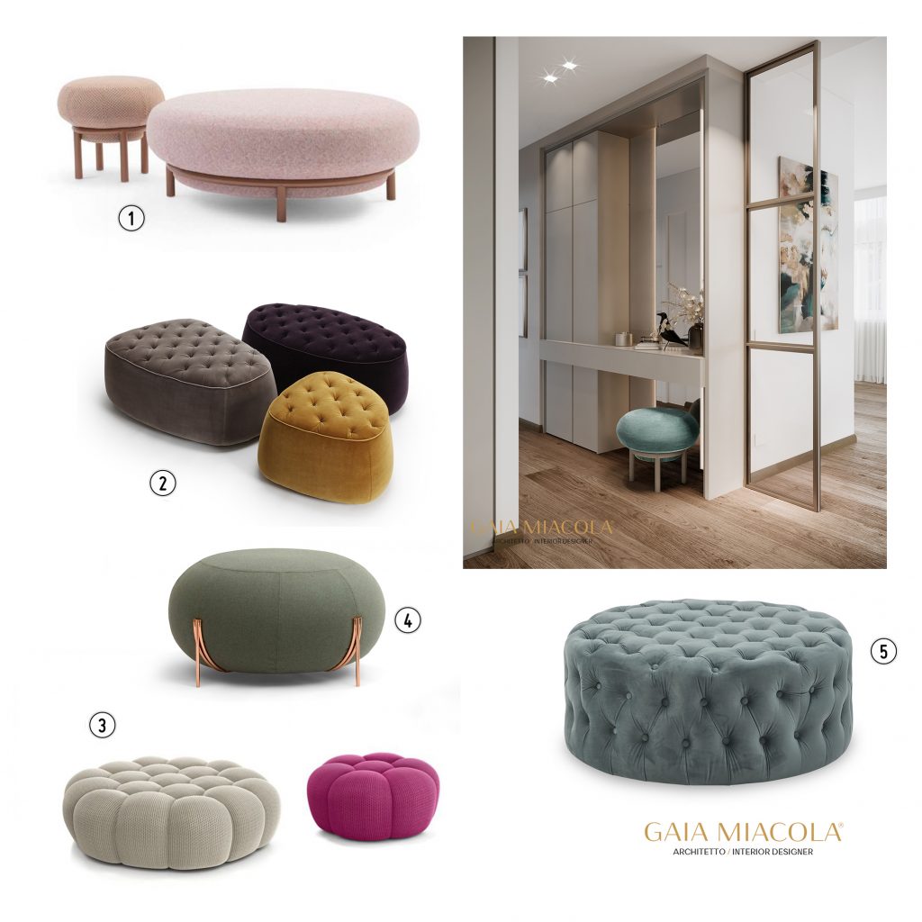 Pouf di design classico contemporaneo