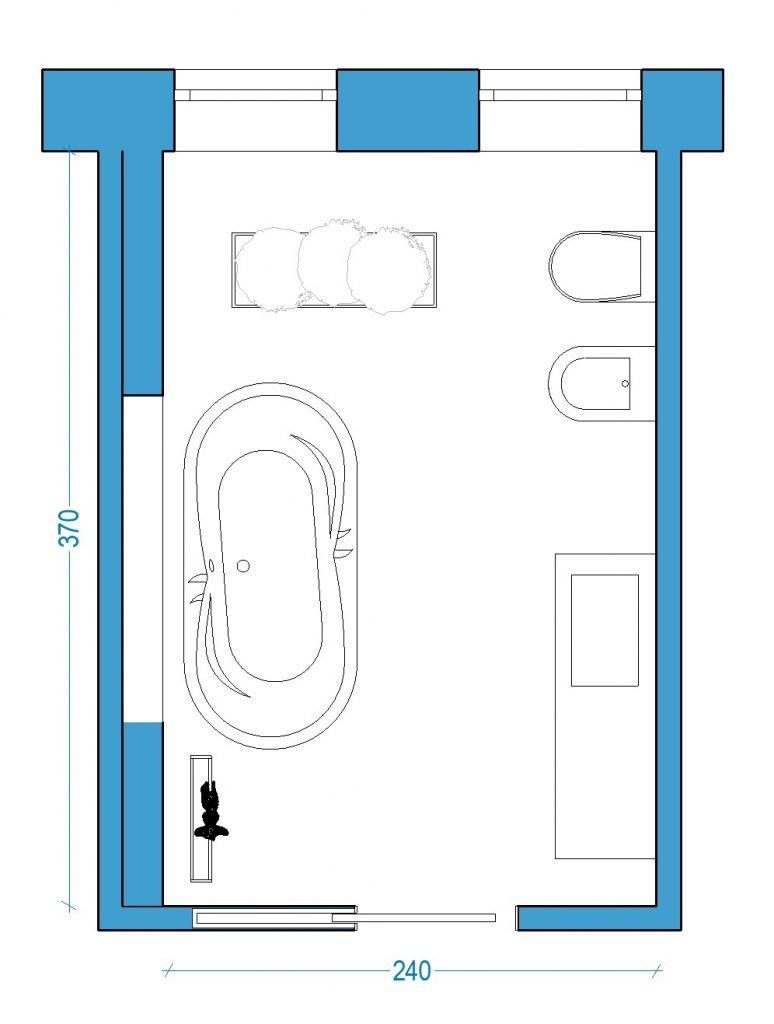 Arredare un bagno rettangolare