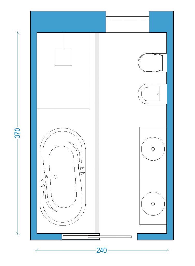 Arredare un bagno rettangolare 