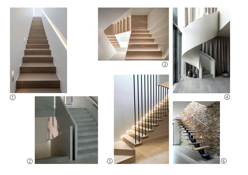 Diverse tipologie di scale interne di design