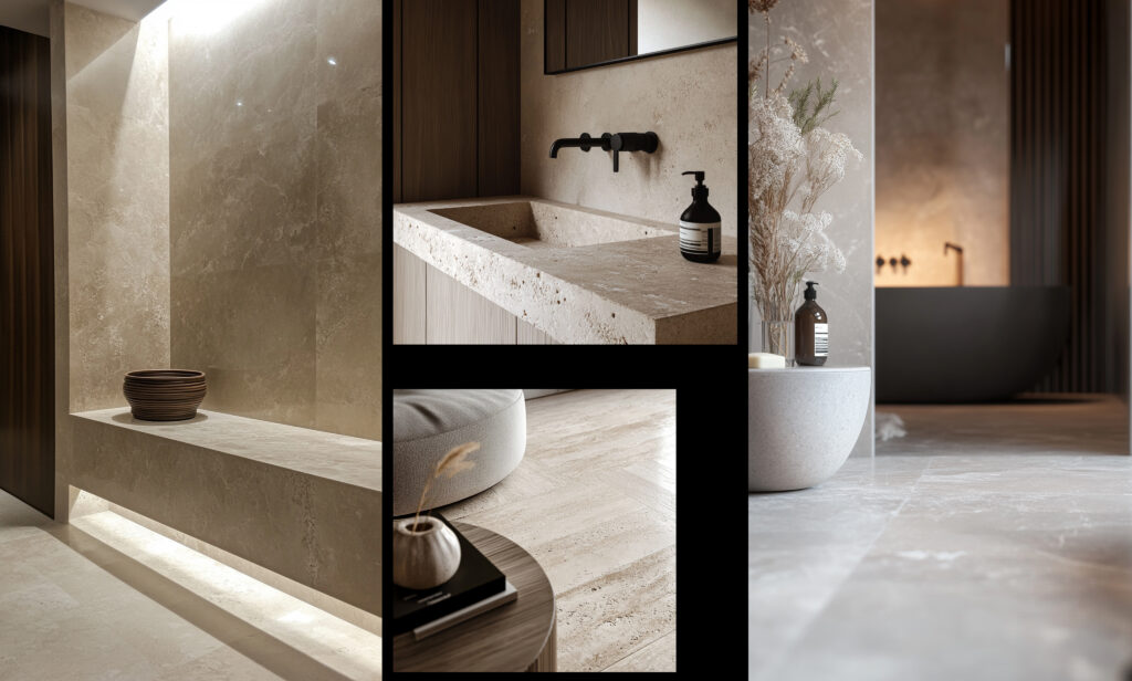 Bagno in Travertino moderno