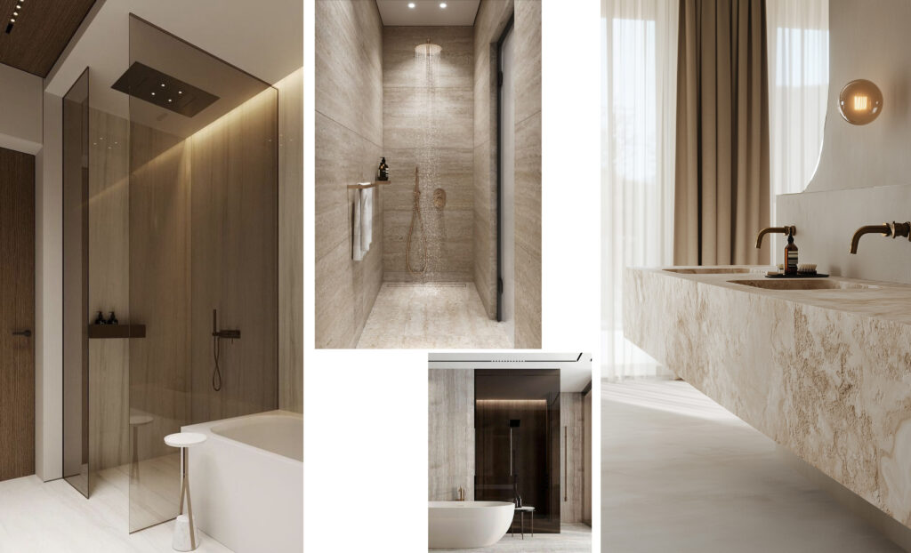 Bagno in Travertino moderno