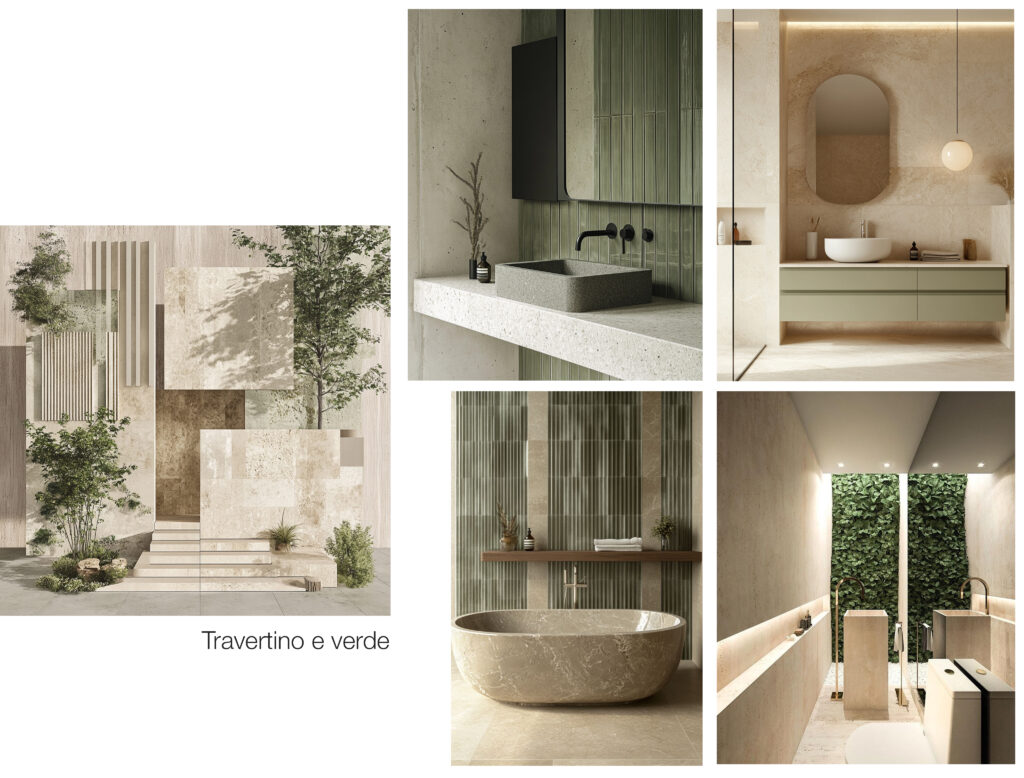 Bagno in Travertino moderno