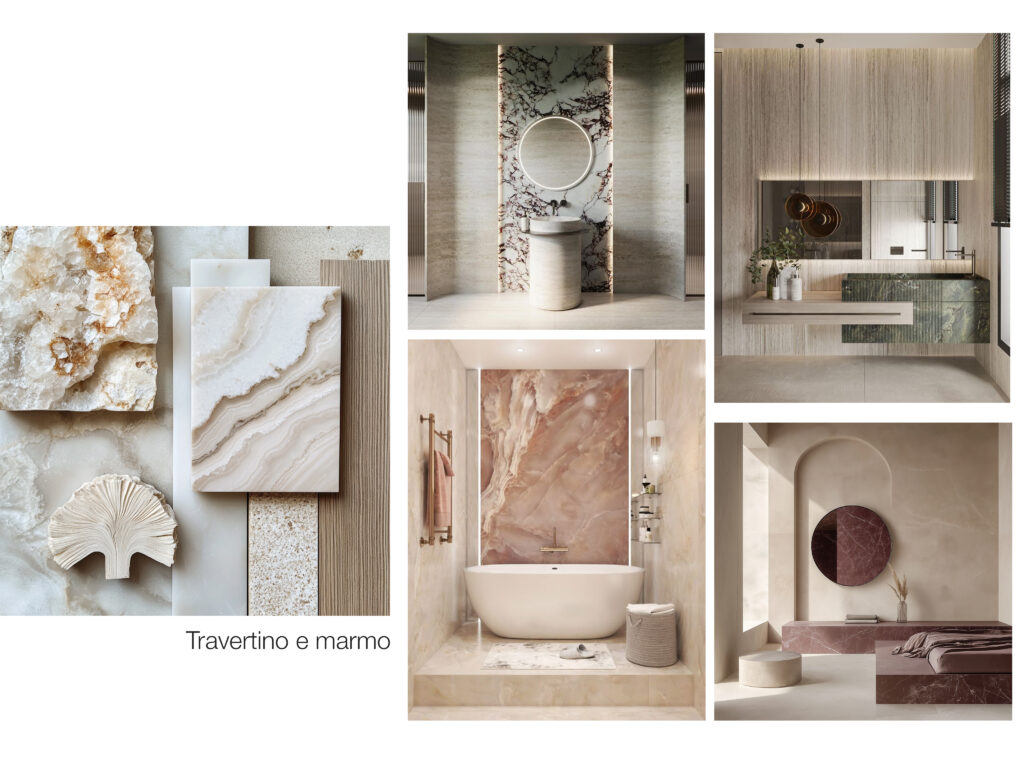 Bagno in Travertino moderno