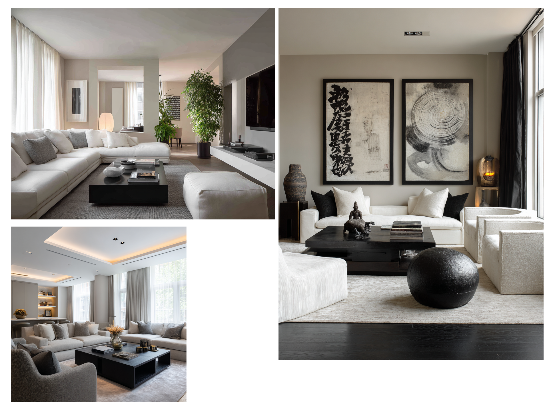 Interior design e colori neutri: soluzioni d'arredo di Gaia Miacola Architetto + Design. Soggiorno moderno arredato con una palette di colori neutri, progetto firmato Gaia Miacola Architetto + Design.